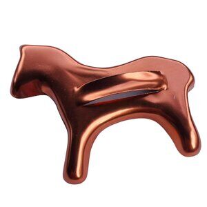 Vintage Copper Color Metal Horse-Shaped Cookie Cutter 4 Inch With Handle